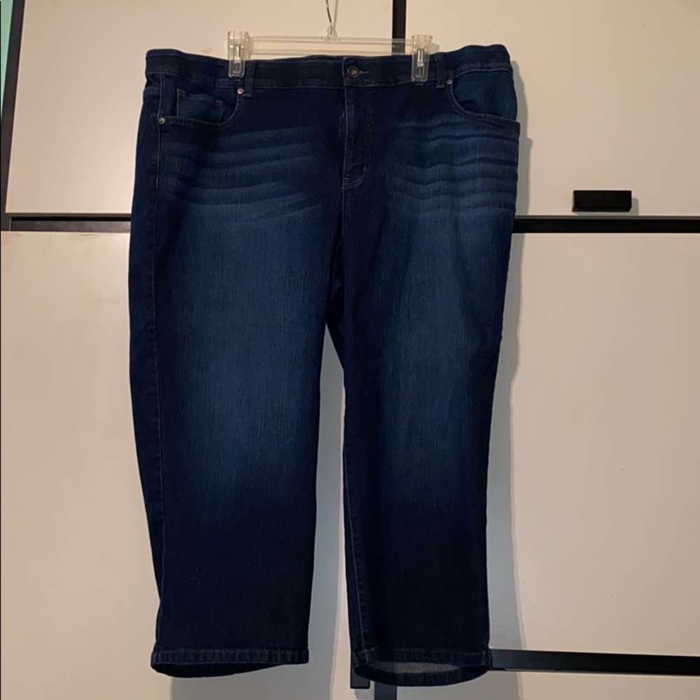 Terra & Sky Boyfriend Cut Jean Capris